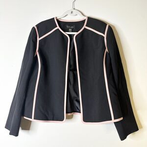 Black Label Evan Picone Blazer Women Plus 18 Black Pink Corpcore Boutique NWOT